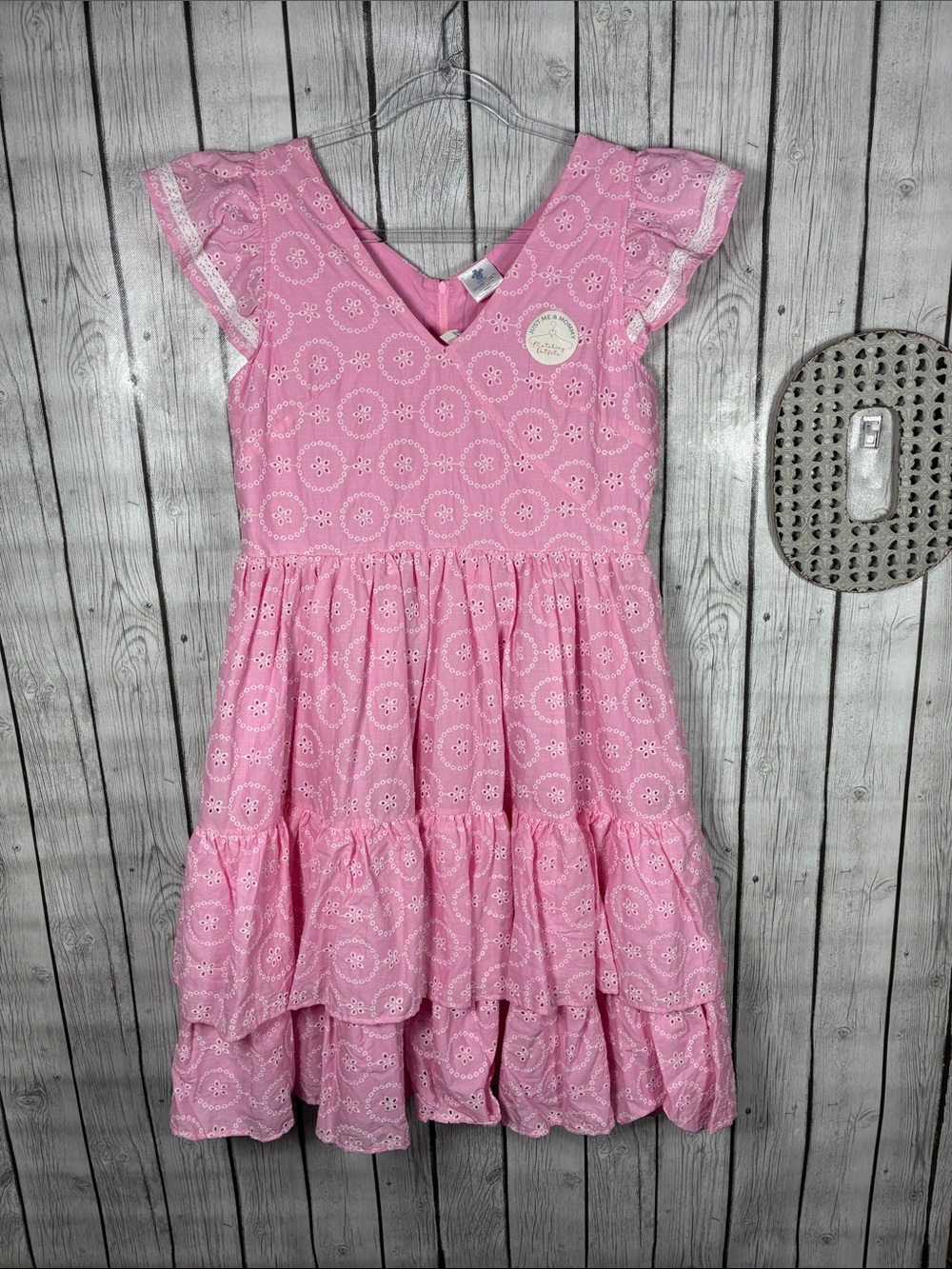 Simply Shabby Chic Pink Eyelet Cottagecore Tired Dress Size Small
